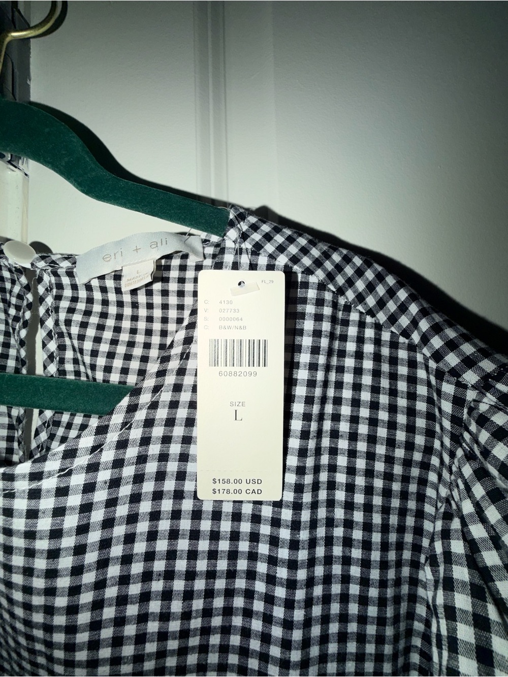 Anthropologie Eri + Ali Evaline Gingham Puff Sleeve Maxi Dress large NWT Boho - Picture 6 of 6